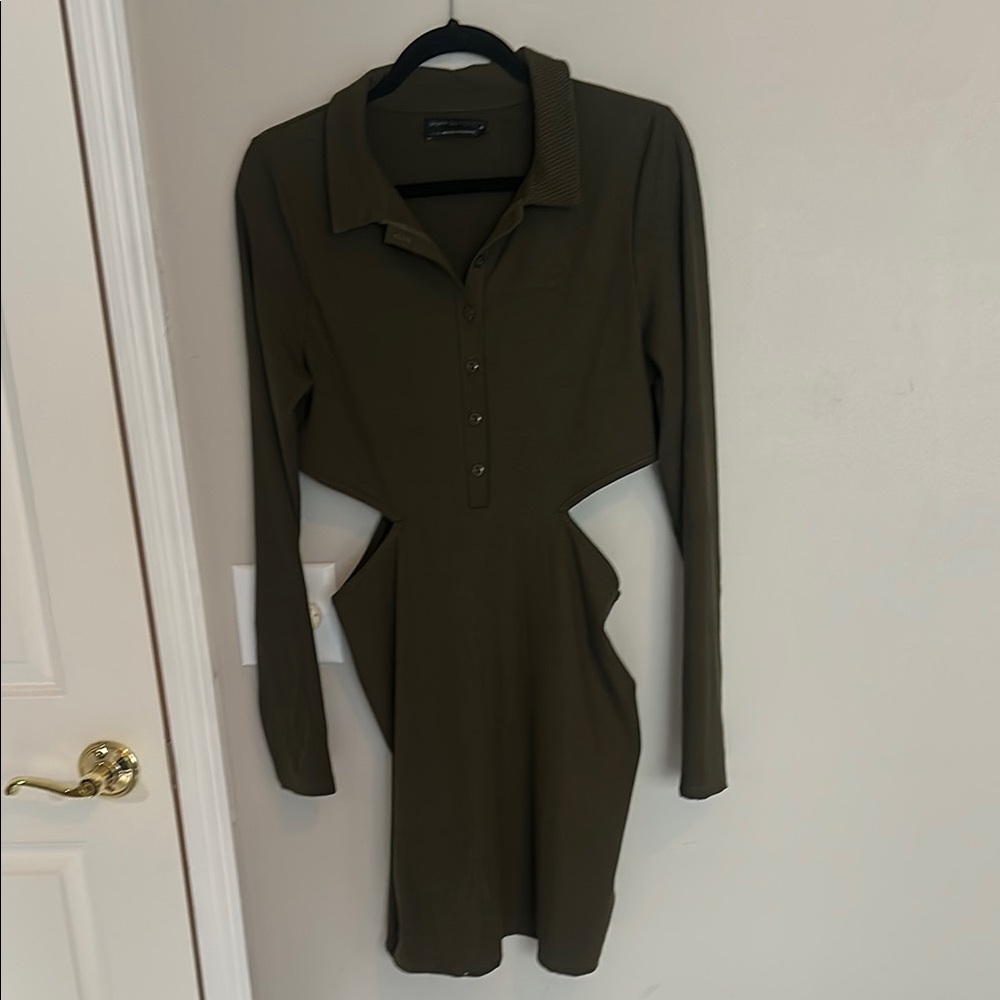 Urban Outfitters Green Long Sleeve Bodycon Dress